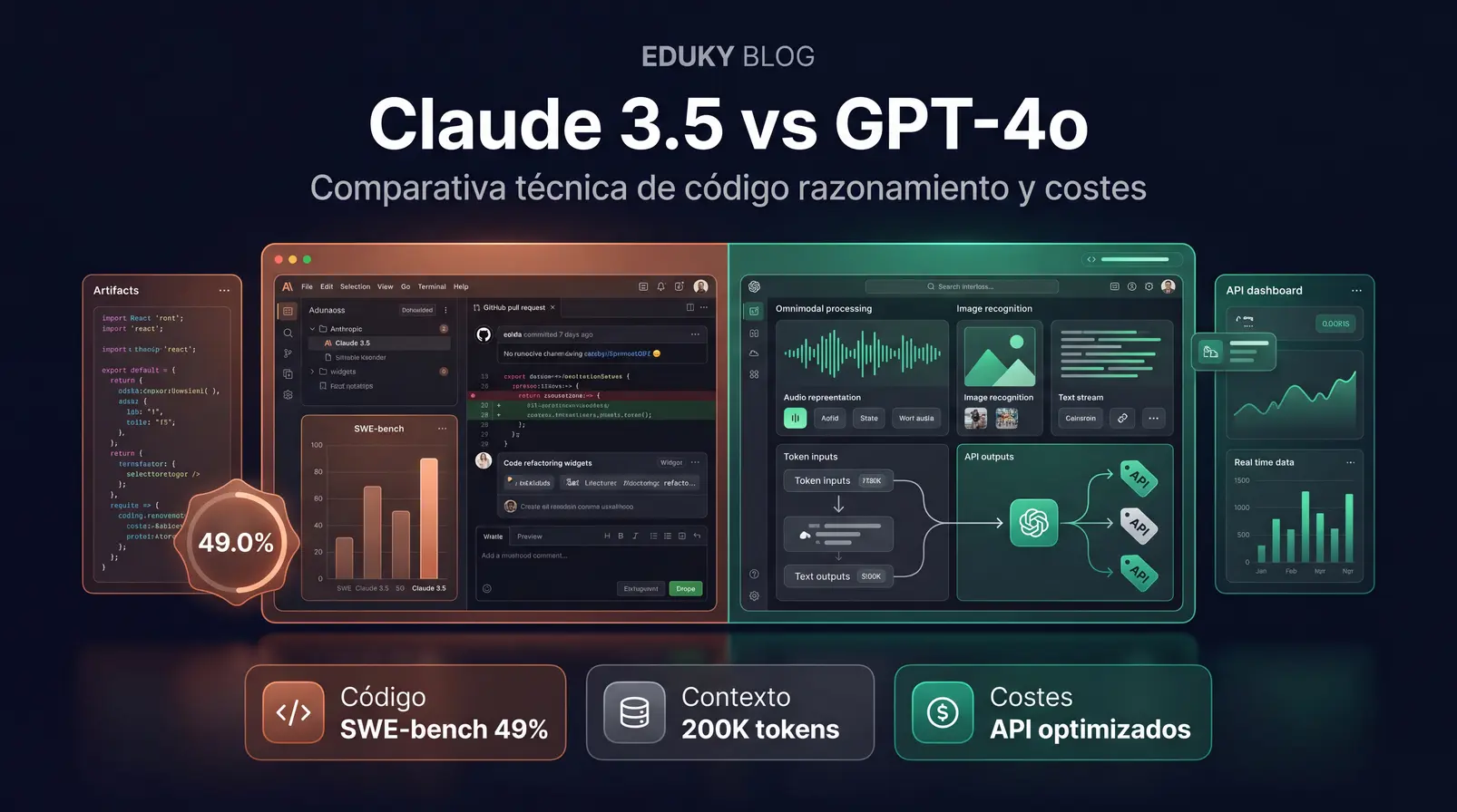 Claude 3.5 Sonnet vs. GPT-4o: Comparativa Técnica de Razonamiento, Código, Visión y Costes