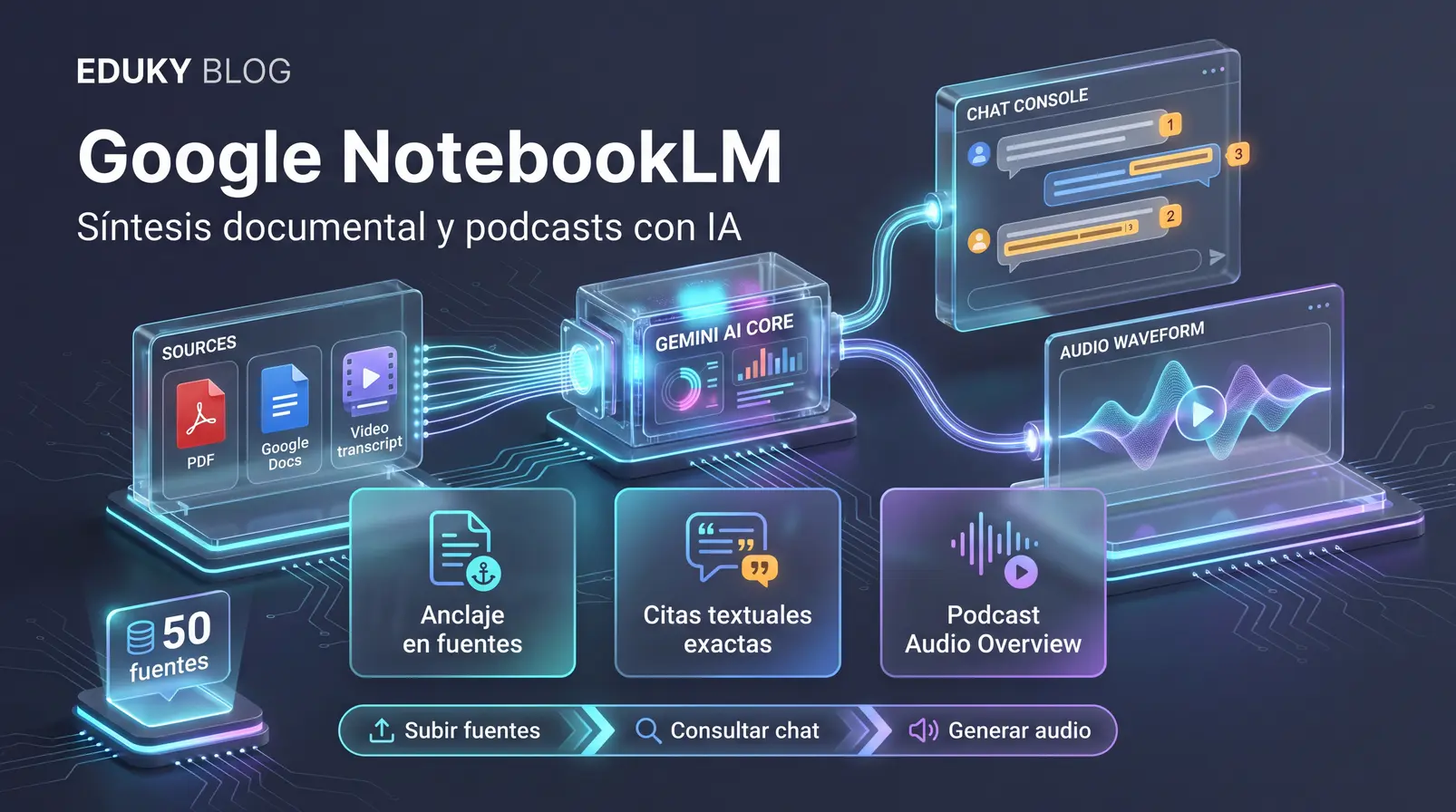 Google NotebookLM: Guía completa para convertir documentos en resúmenes y podcasts con IA