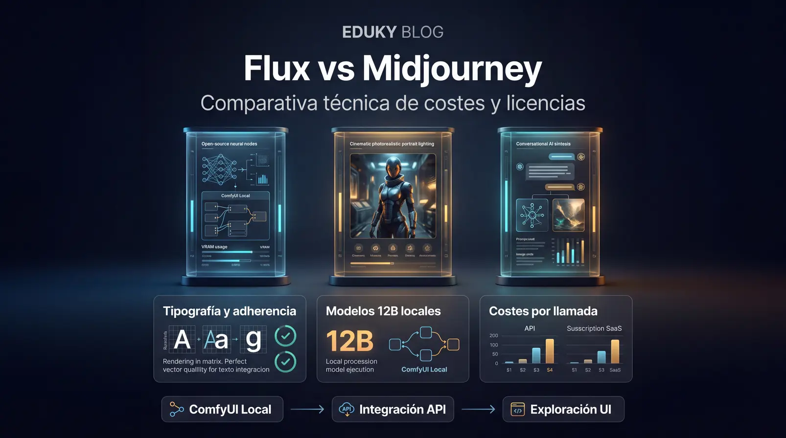 Flux.1 vs. Midjourney v6.1 vs. DALL-E 3: Comparativa técnica, costes y licencias