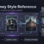 Consistencia de estilo en Midjourney: Guía definitiva del parámetro --sref, códigos y pesos