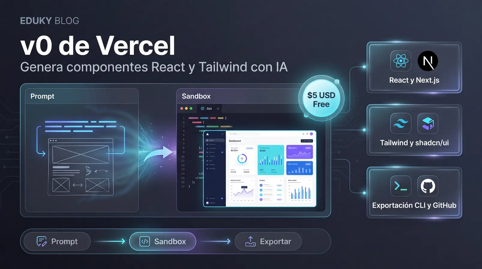 v0 de Vercel: Guía técnica para generar interfaces React y componentes interactivos con IA
